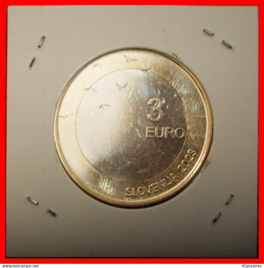 * WORDS AND BIRDS 1913 BI-METALLIC: SLOVENIA (YUGOSLAVIA) 3 EURO 2023 UNC MINT LUSTRE! HOLDER· LOW START ·  NO RESERVE! - Slovénie