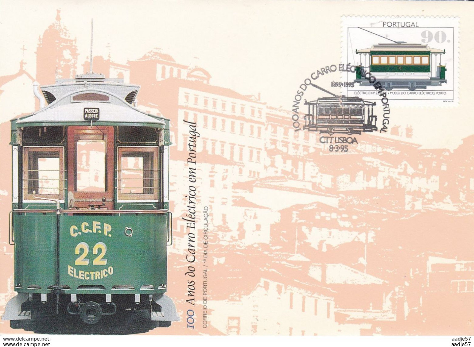 Portugal Tram Du Porto 1895 Premier Jour 1995 Oporto Tramway FDC - Strassenbahnen