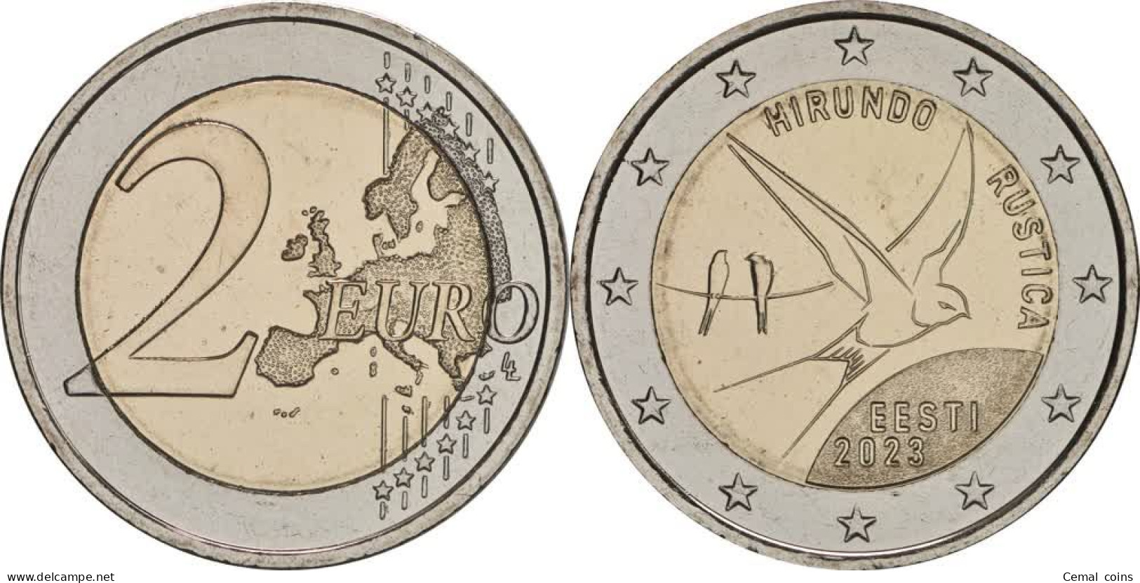 2 Euro 2023 Estonia The Barn Swallow UNC - Estonia