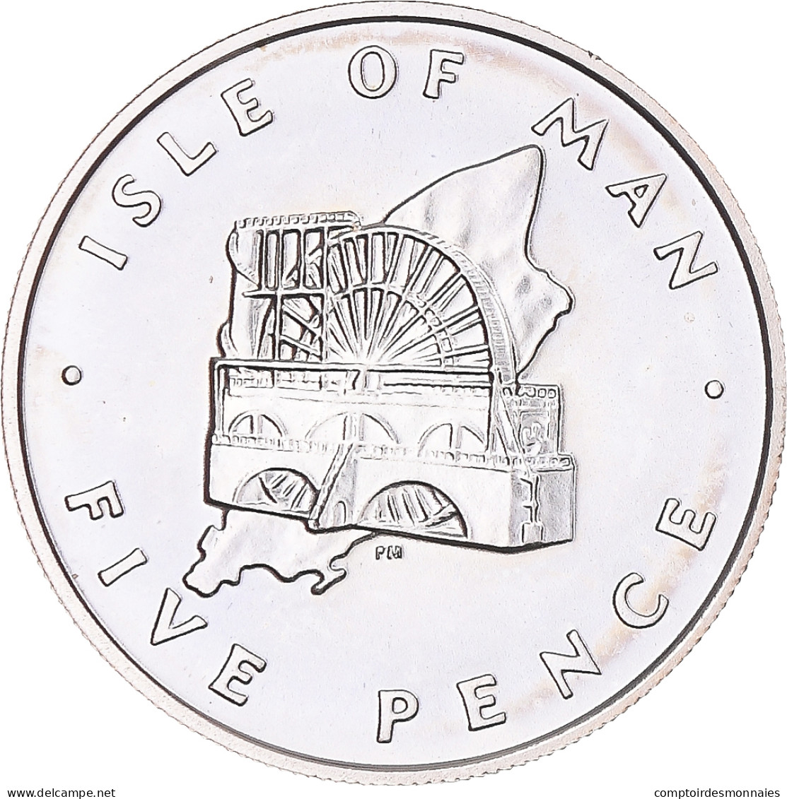Monnaie, Île De Man, Elizabeth II, 5 Pence, 1976, SPL, Argent, KM:35.1a - Eiland Man