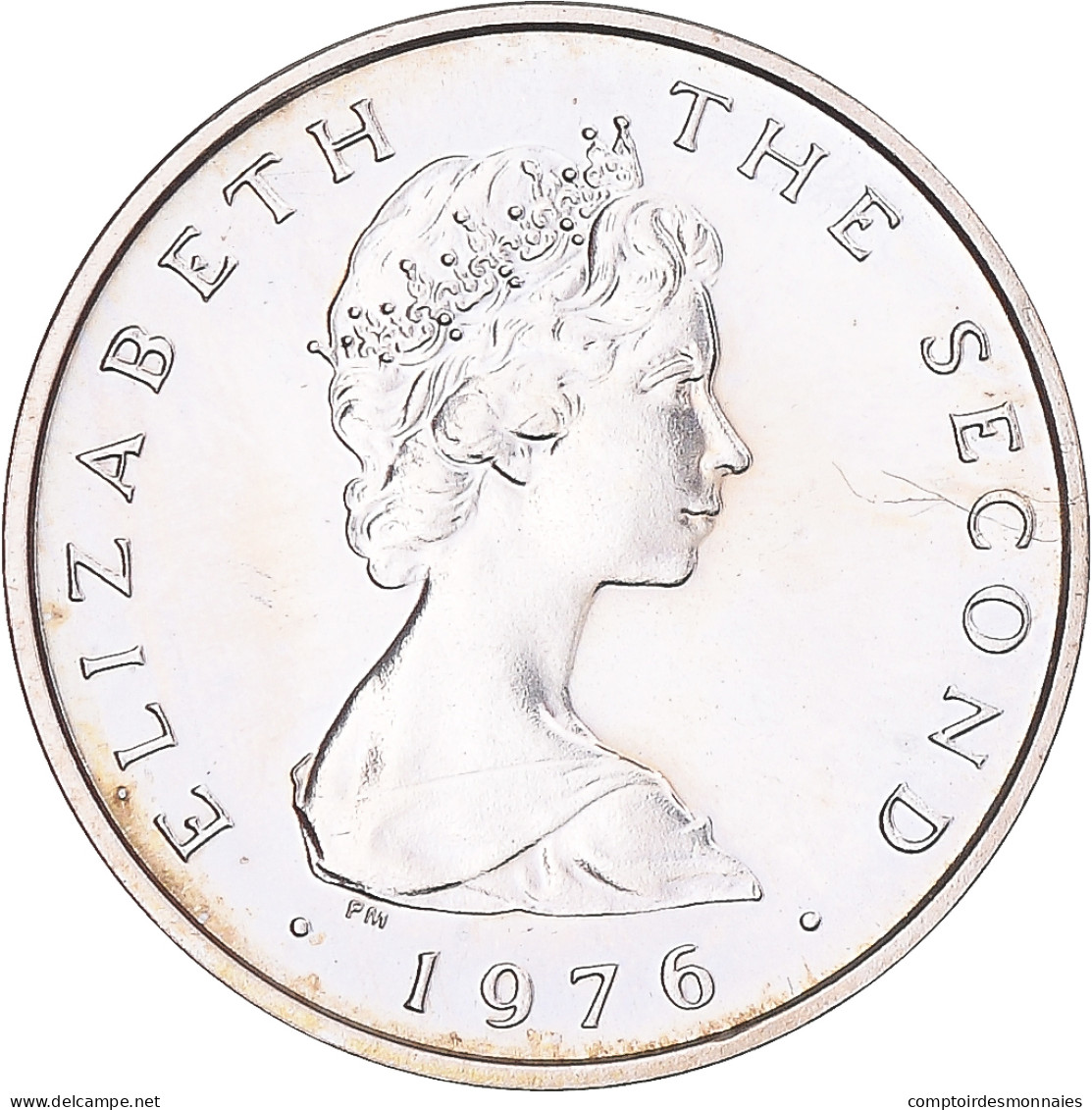 Monnaie, Île De Man, Elizabeth II, Penny, 1976, SPL, Argent, KM:33a - Eiland Man
