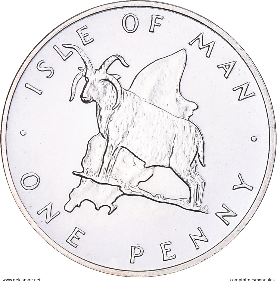 Monnaie, Île De Man, Elizabeth II, Penny, 1976, SPL, Argent, KM:33a - Île De  Man