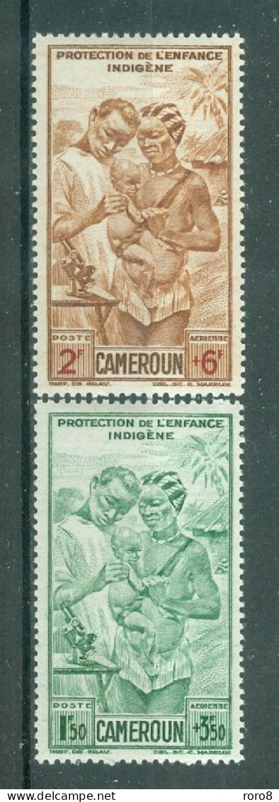 CAMEROUN - P.A. N°19** Et  20** MNH LUXE SCAN DU VERSO - Pour L'oeuvre De Protection De L'enfance Indigène.. - Poste Aérienne