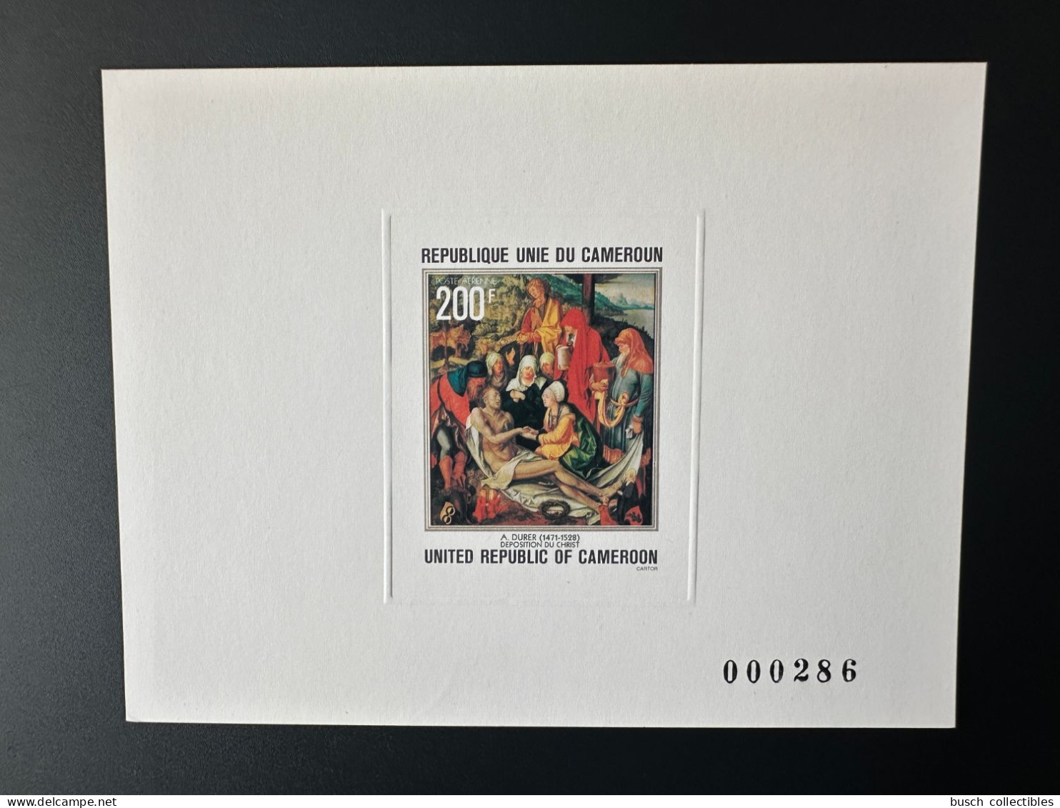 Cameroun Cameroon Kamerun 1978 Mi. 880 Epreuve De Luxe Proof Tableau Art Kunst Albrecht Dürer Christ Déposition - Andere & Zonder Classificatie