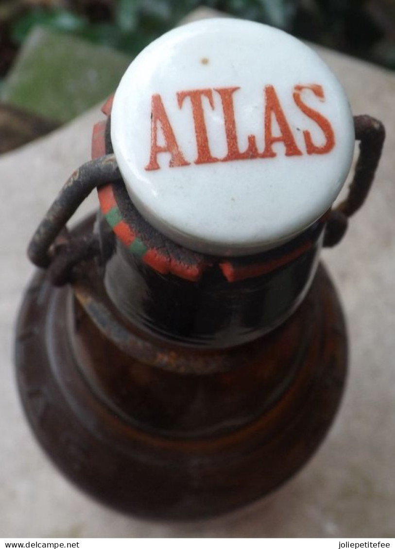 Anderlecht:  Ancienne Bouteille De Bière 75cl  " ATLAS "  Bouchon à Bascule. - Bière