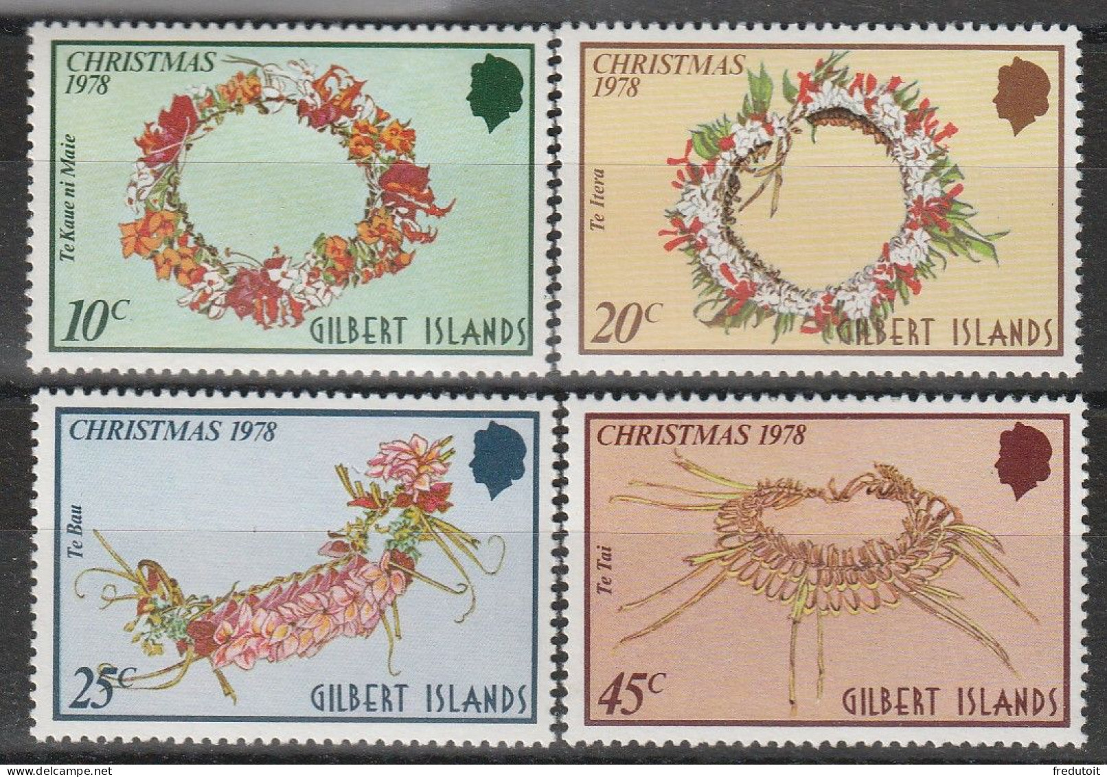 GILBERT ISLAND - N°67/70 ** (1978) Noël : Couronnes De Fleurs Et Coquillages. - Isole Gilbert Ed Ellice (...-1979)