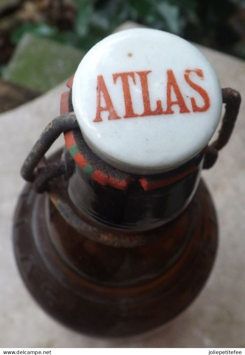 Anderlecht:  Ancienne Bouteille De Bière 75cl  " ATLAS "  Bouchon à Bascule. - Bière