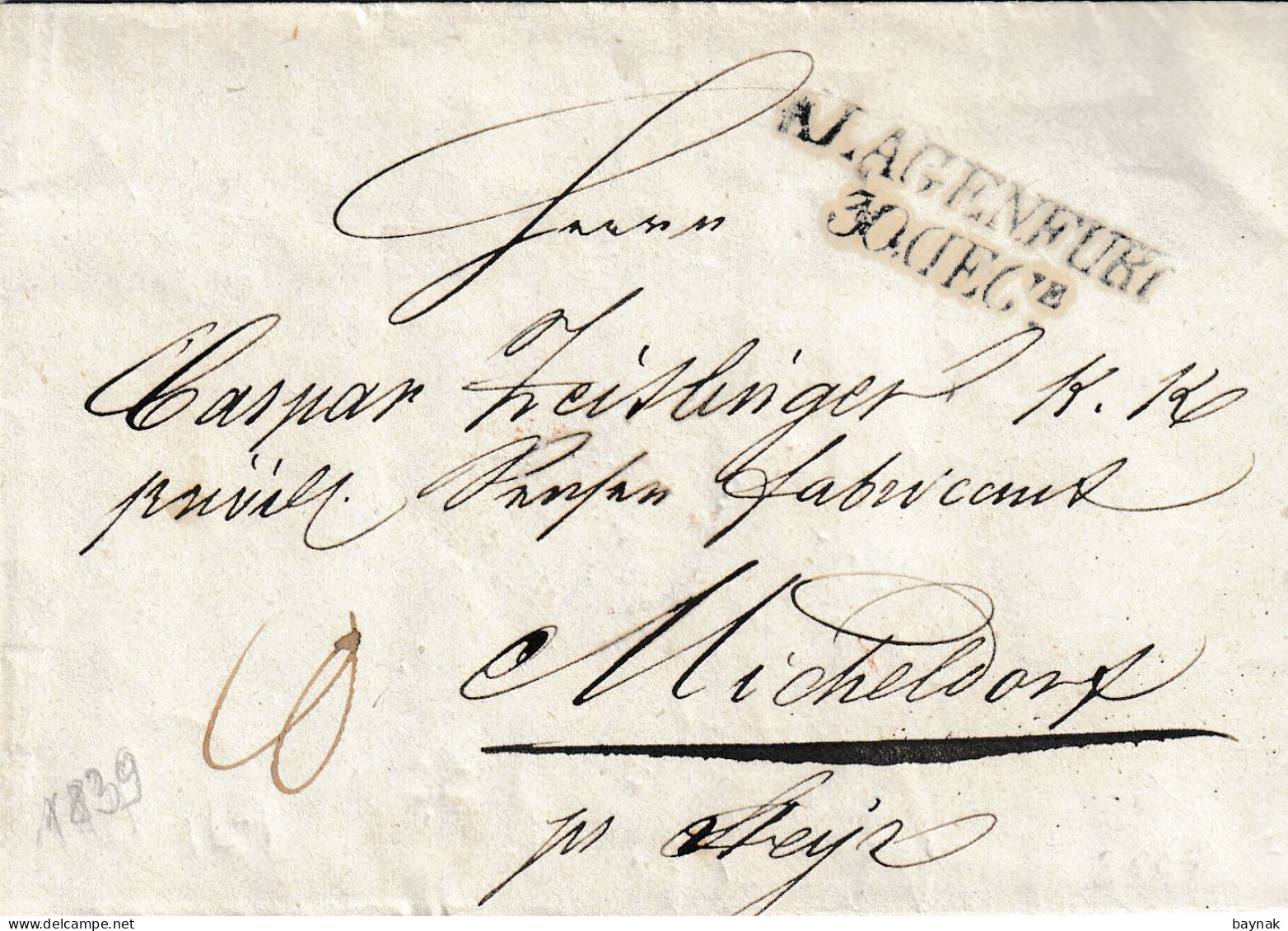 AS57  --  AUSTRIA   --  KLAGENFURT, WOLSBERG  Nach MICHELDORF  --   PREPHILATELIC  FOLDED LETTER  --  FALTBRIEF --  1839 - ...-1850 Vorphilatelie