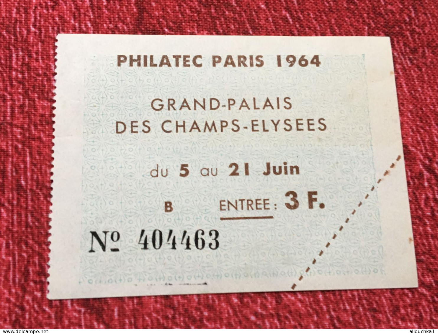 2 Tickets Entrée Entry-Philatec Paris 1964 France Erinnophilie Exposition Philatélique Grand Palais Des Champs Elysées - Esposizioni Filateliche