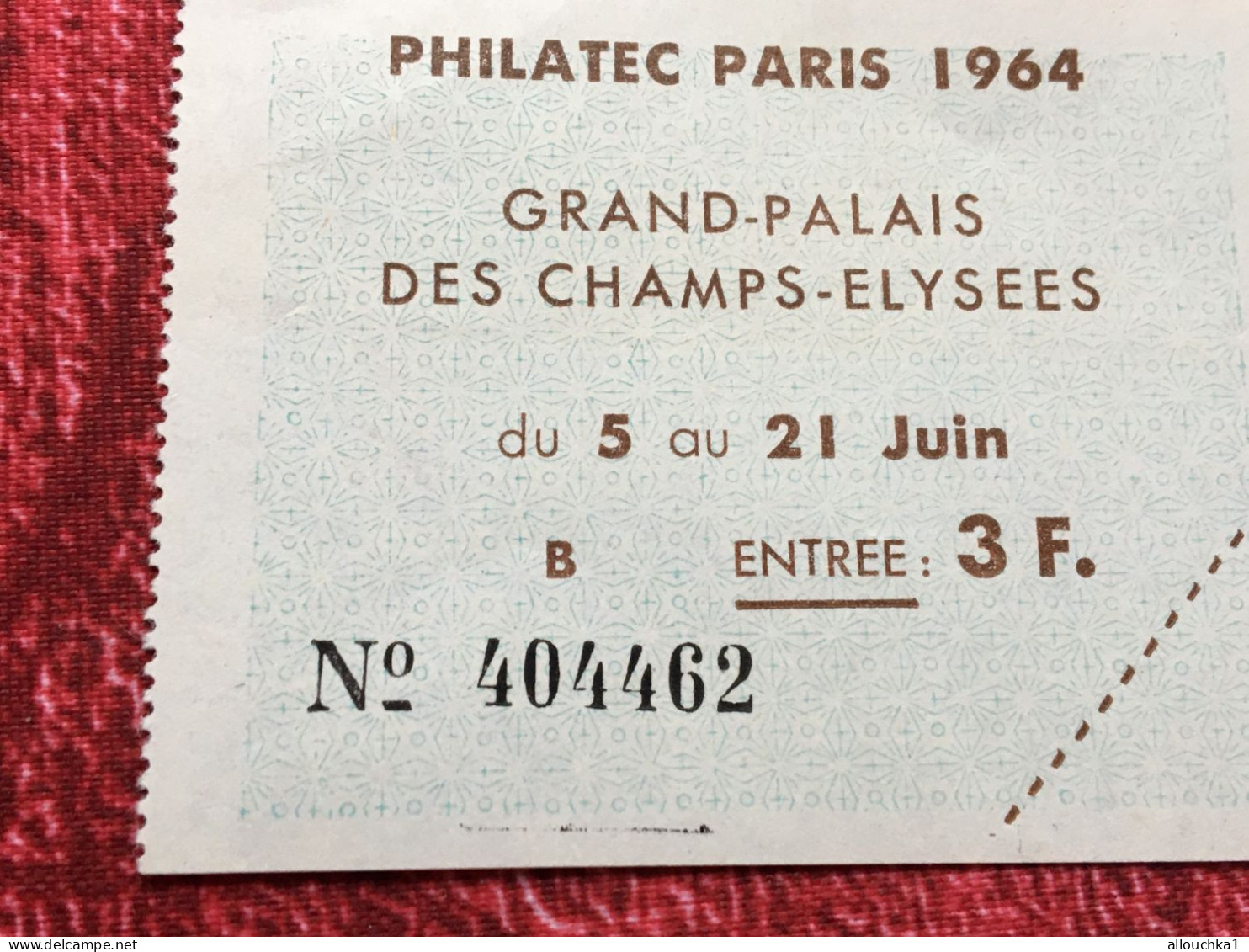 2 Tickets Entrée Entry-Philatec Paris 1964 France Erinnophilie Exposition Philatélique Grand Palais Des Champs Elysées - Esposizioni Filateliche