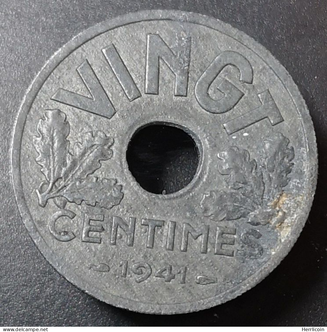 Monnaie France - 1941  - 20 Centimes Etat Français type Vingt - 20 Centimes