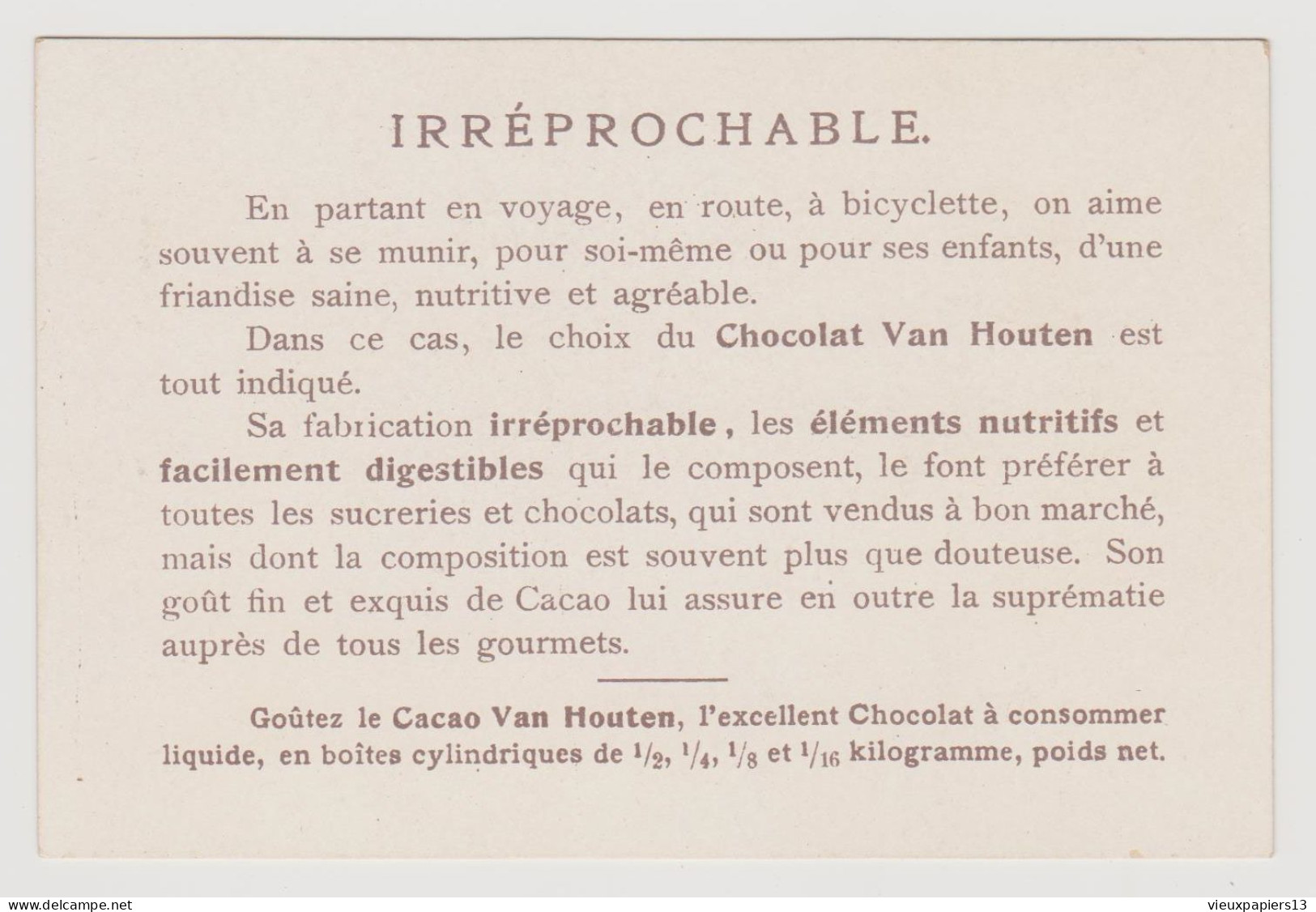 Chromo Publicitaire Chocolat Van Houten - Laveur D'or (Sibérie) - Gardien - TBE - Van Houten