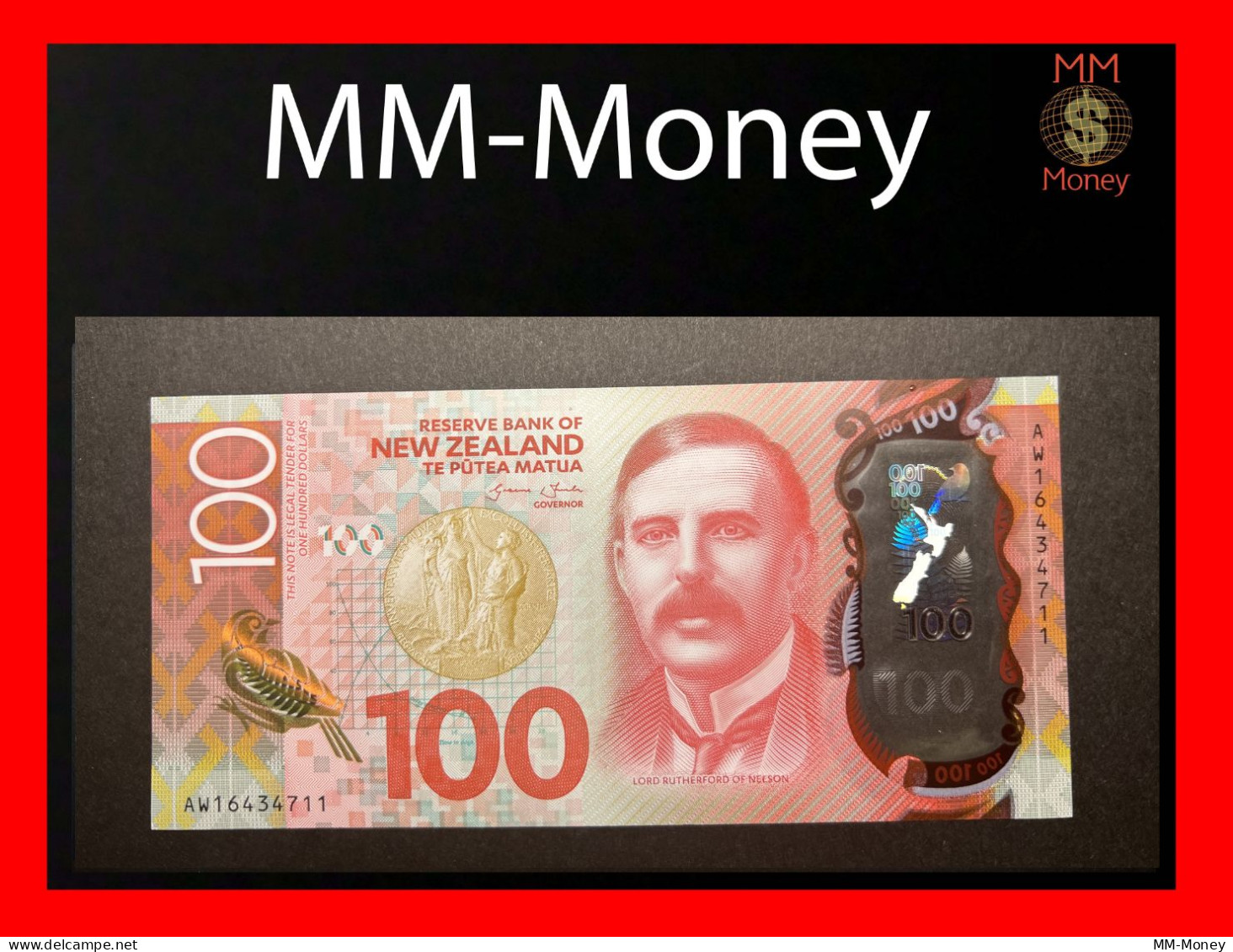 NEW ZEALAND  100 $  2016  P. 195  Polymer    UNC - Neuseeland