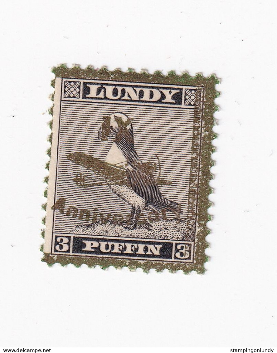 #01 Great Britain Lundy Island Puffin Stamp IX Anniversary Overprint Damaged 3p Retirment Sale Price Slashed! - Ortsausgaben