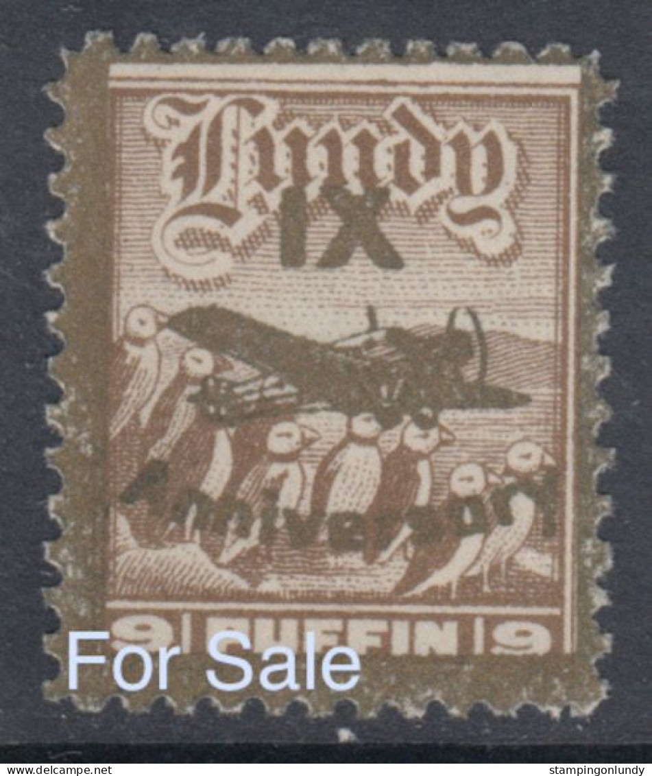 #184 Great Britain Lundy Island Puffin Stamp IX Anniversary #53 Broken Propeller 9p Retirment Sale Price Slashed! - Local Issues