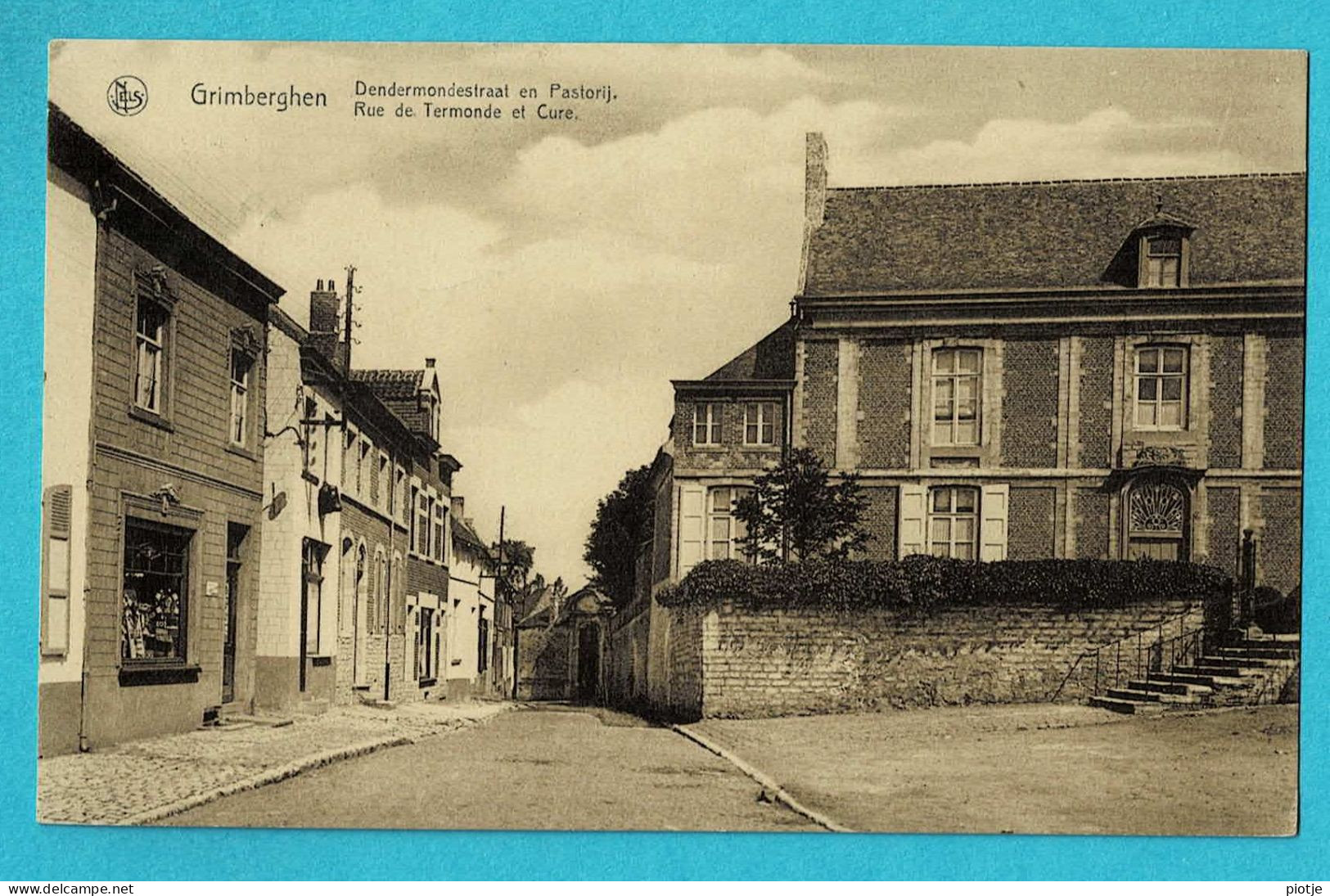 * Grimbergen - Grimberghen (Vlaams Brabant) * (Nels, Uitg A. Rassaert - De Bondt) Dendermondestraat En Pastorij, Cure - Grimbergen