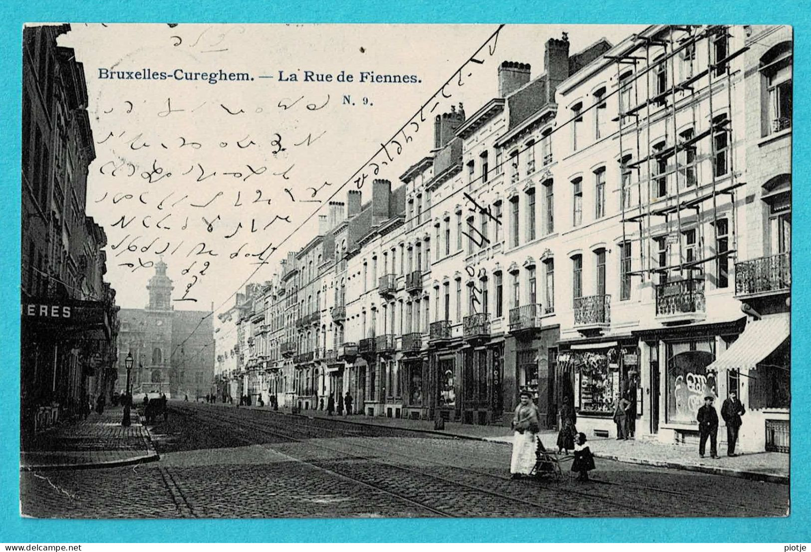 * Cureghem - Anderlecht (Brussel - Bruxelles) * (nr 9) La Rue De Fiennes, Tramway, Animée, Unique, TOP, Rare - Anderlecht