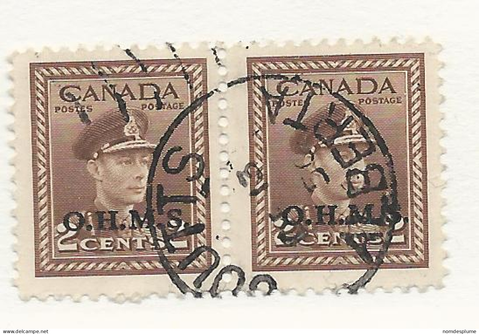 25659) Canada OHMS 1949 - Overprinted