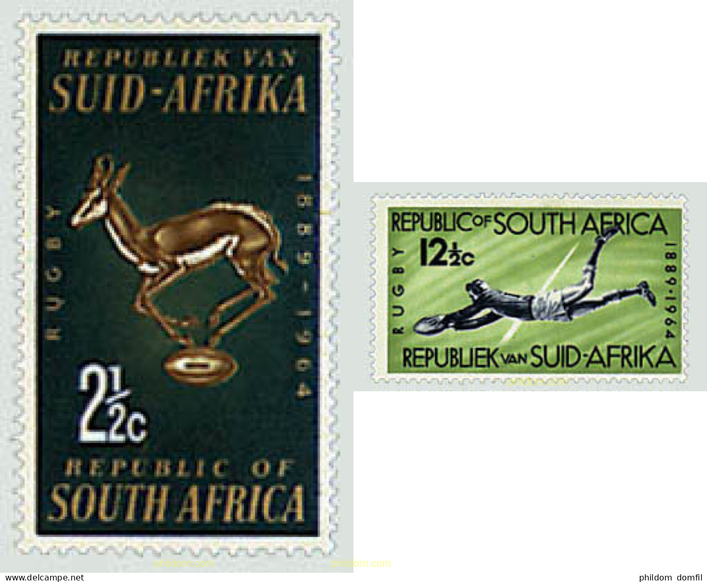 27719 MNH SUDAFRICA 1964 75 ANIVERSARIO DEL RUGBY NACIONAL - Ongebruikt