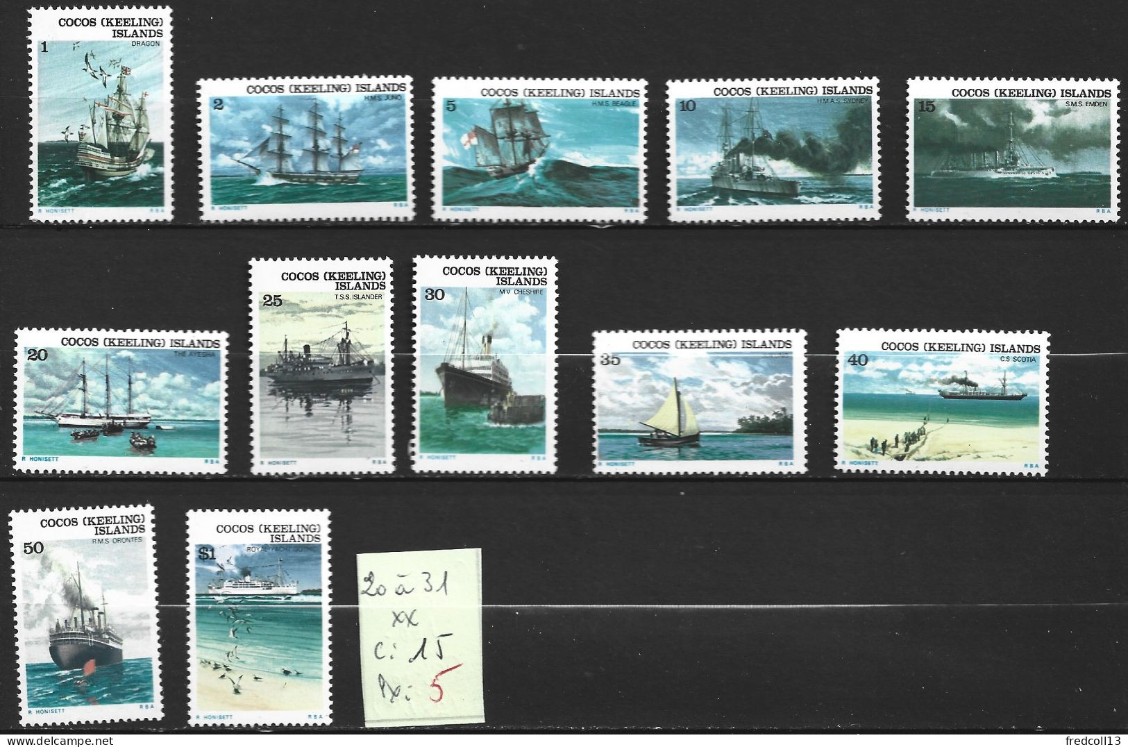 COCOS 20 à 31 ** Côte 15 € - Cocos (Keeling) Islands