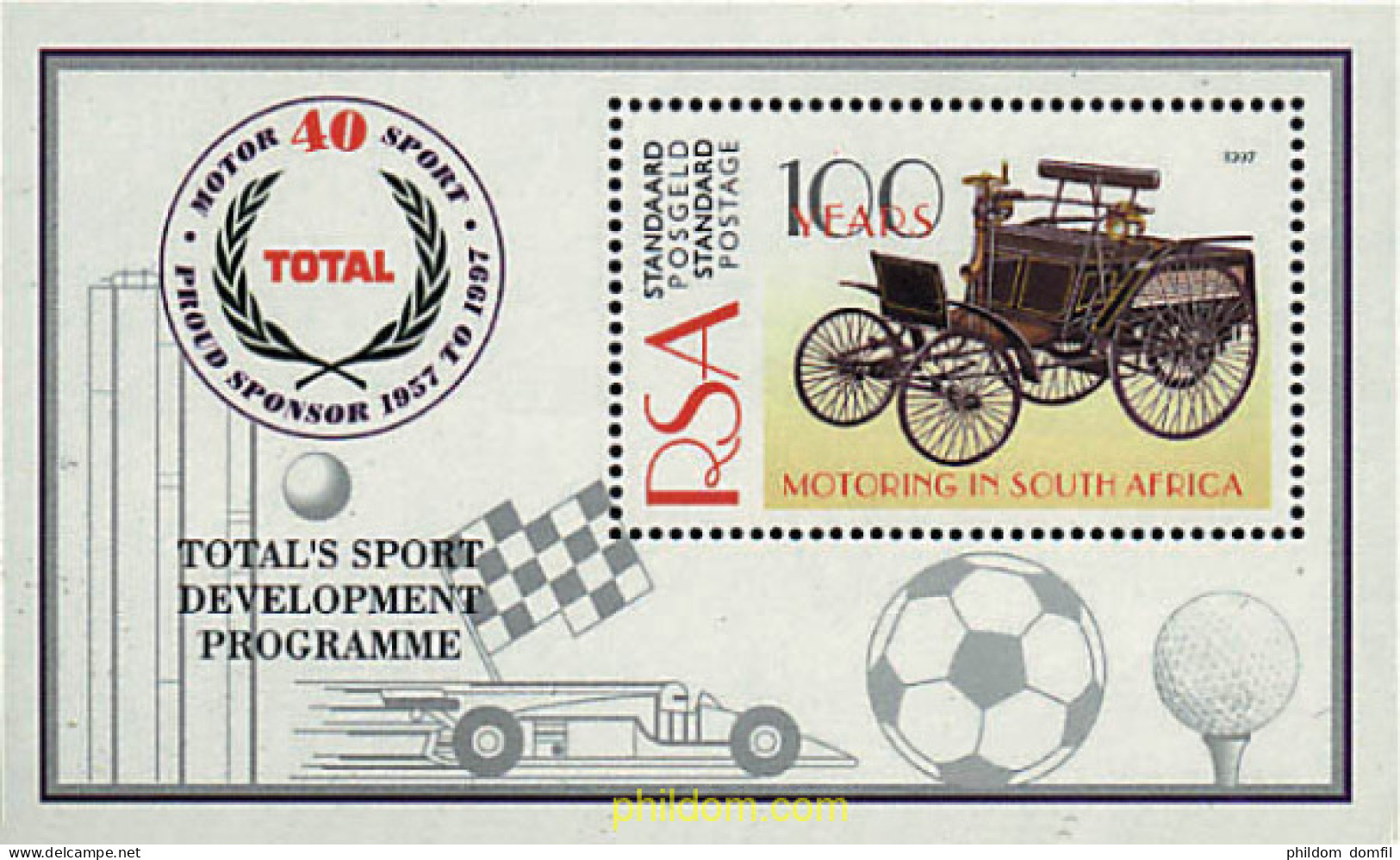 49144 MNH SUDAFRICA 1997 100 AÑOS DEL AUTOMOVIL EN AFRICA DEL SUR - Unused Stamps