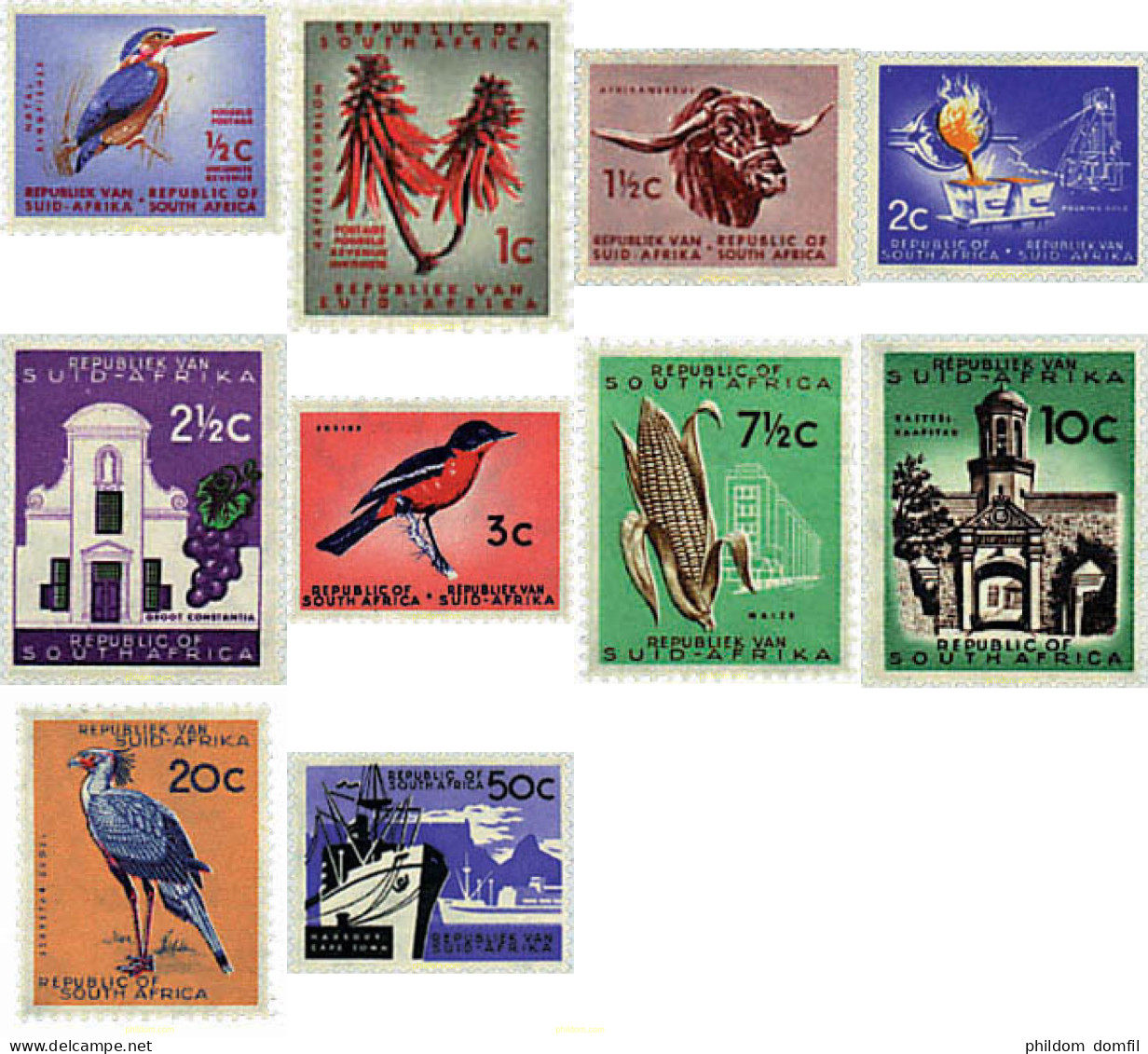 340331 MNH SUDAFRICA 1961 MOTIVOS VARIOS - Ongebruikt