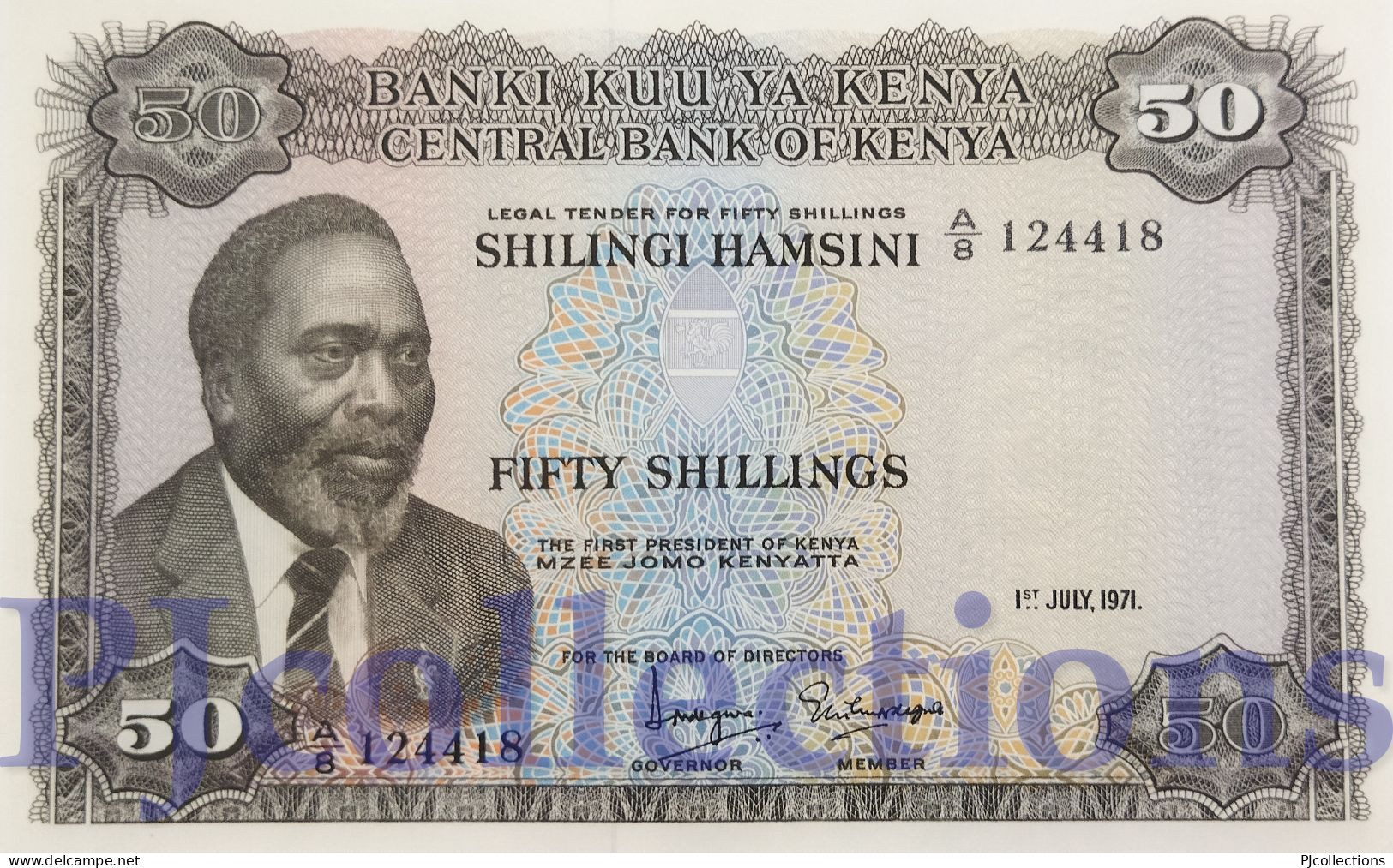 KENYA 50 SHILLINGS 1971 PICK 9b UNC - Kenia