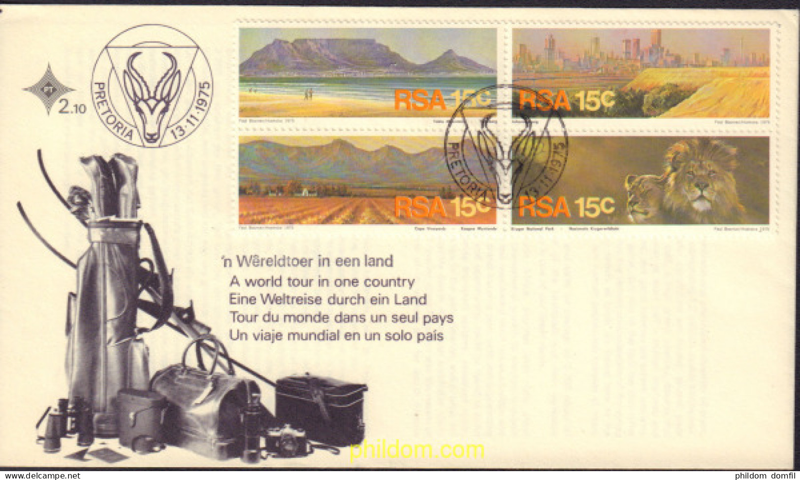 399506 MNH SUDAFRICA 1975 PARQUE NACIONAL KRUGER - Ongebruikt
