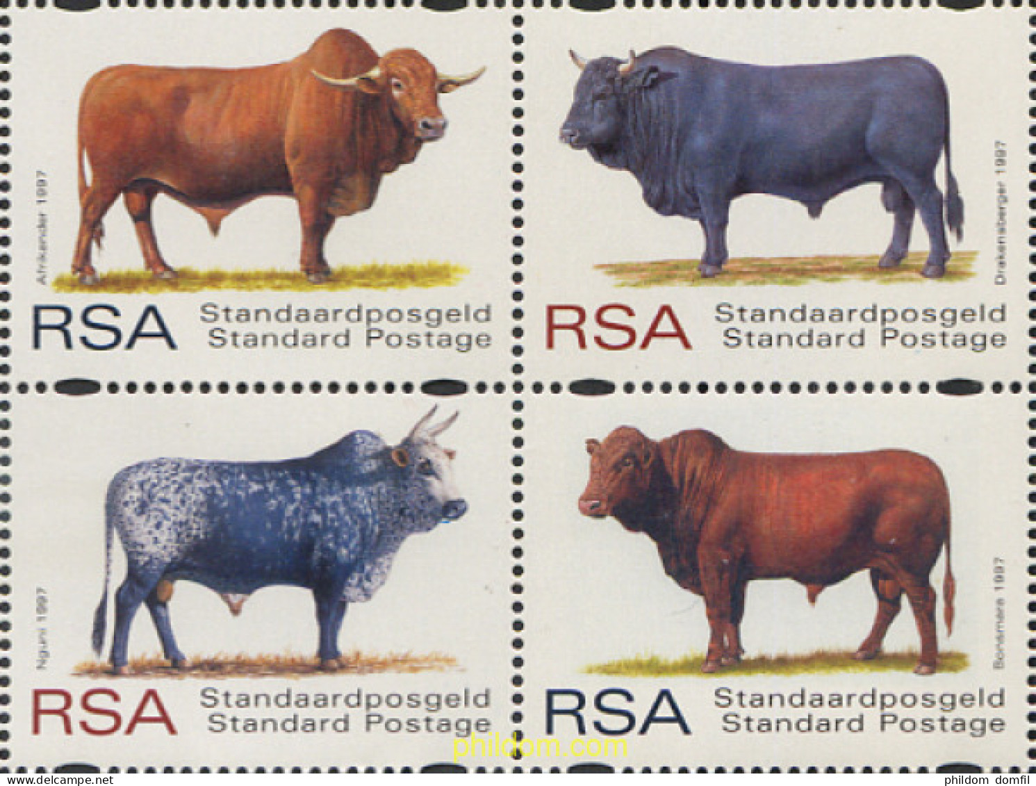 6946 MNH SUDAFRICA 1997 RAZAS BOVINAS SUDAFRICANAS - Neufs