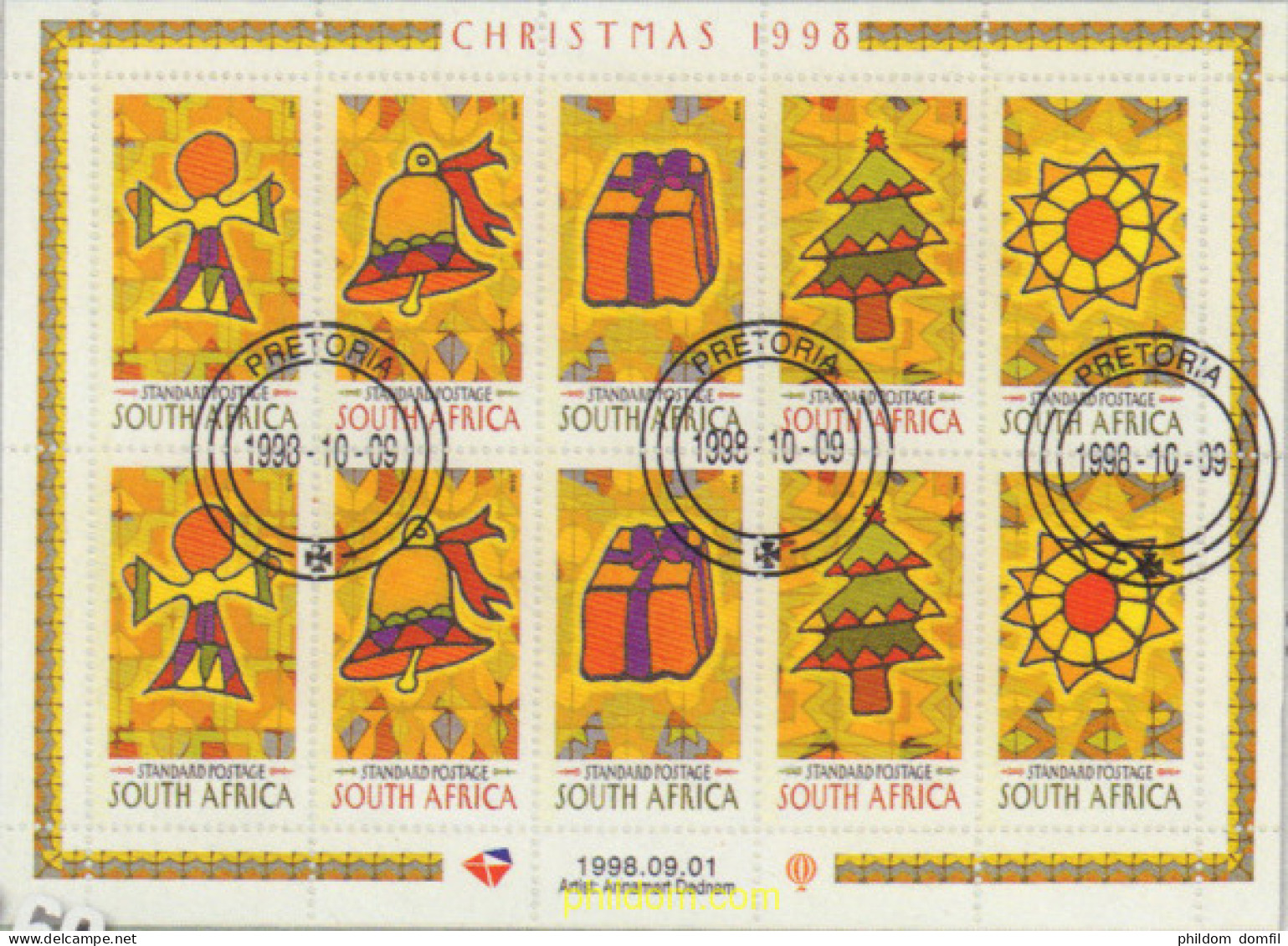 585799 MNH SUDAFRICA 1998 NAVIDAD - Nuevos