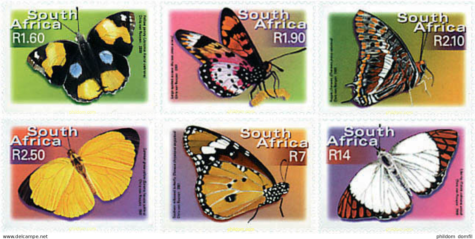 77305 MNH SUDAFRICA 2001 MARIPOSAS - Ongebruikt