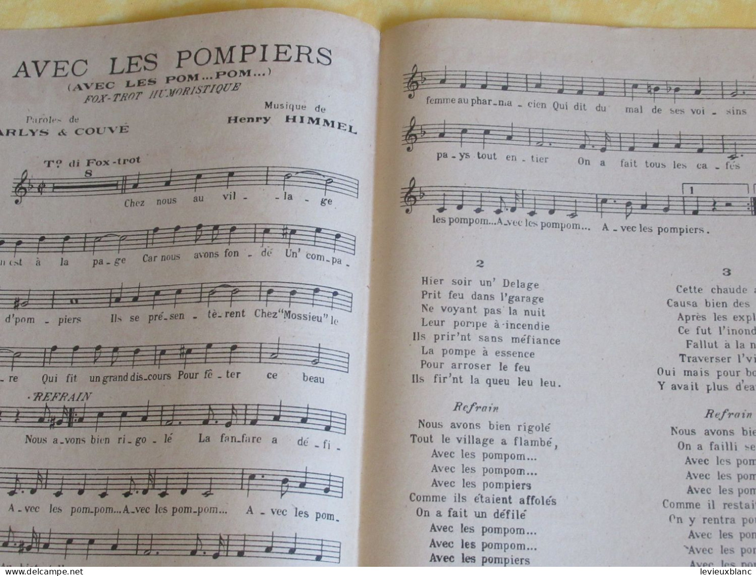 Partition Ancienne/ " Avec Les Pompiers " /Fox-trot Humoristique/Charlys & Couvé/Himmel/1934            PART347 - Sonstige & Ohne Zuordnung