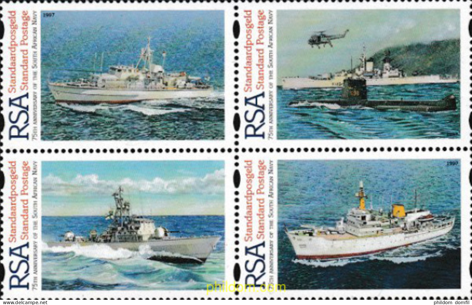 150175 MNH SUDAFRICA 1997 75 ANIVERSARIO DE LA MARINA - Ongebruikt