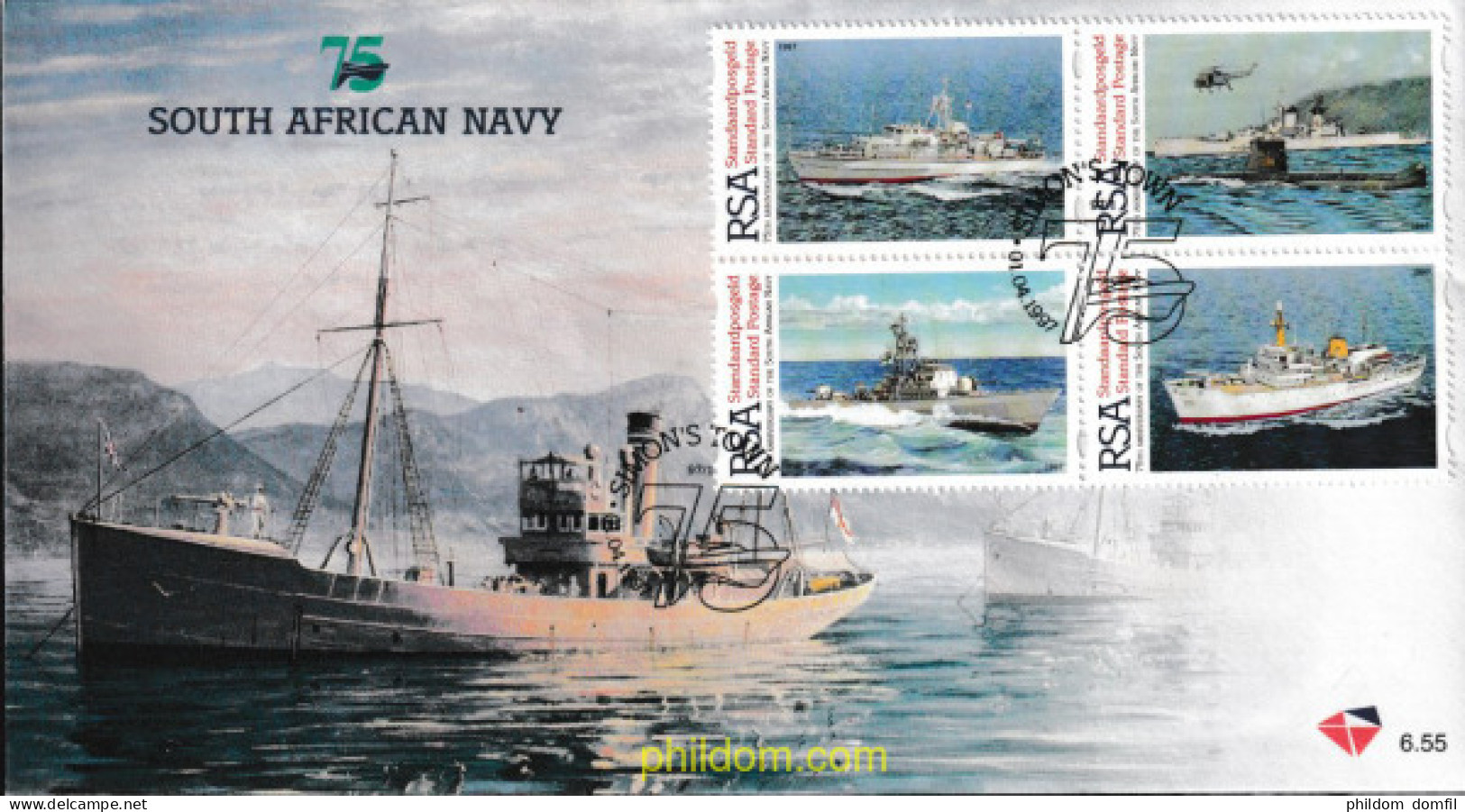 449090 MNH SUDAFRICA 1997 75 ANIVERSARIO DE LA MARINA - Ungebraucht