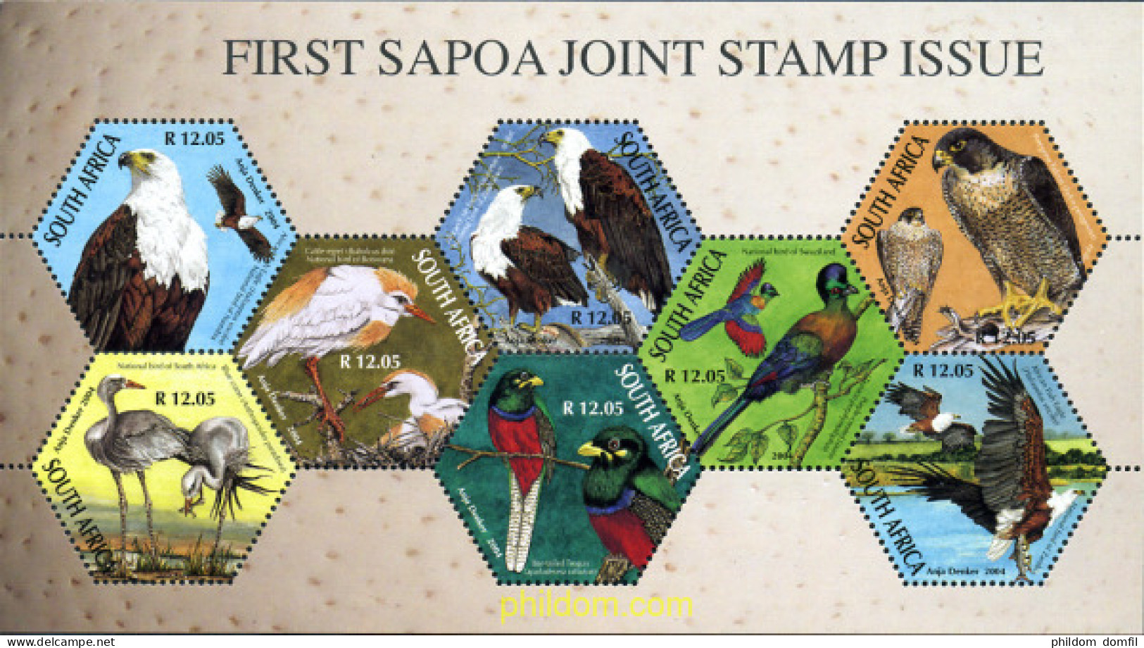 281817 MNH SUDAFRICA 2004 AVES DE AFRICA DEL SUR - Ongebruikt