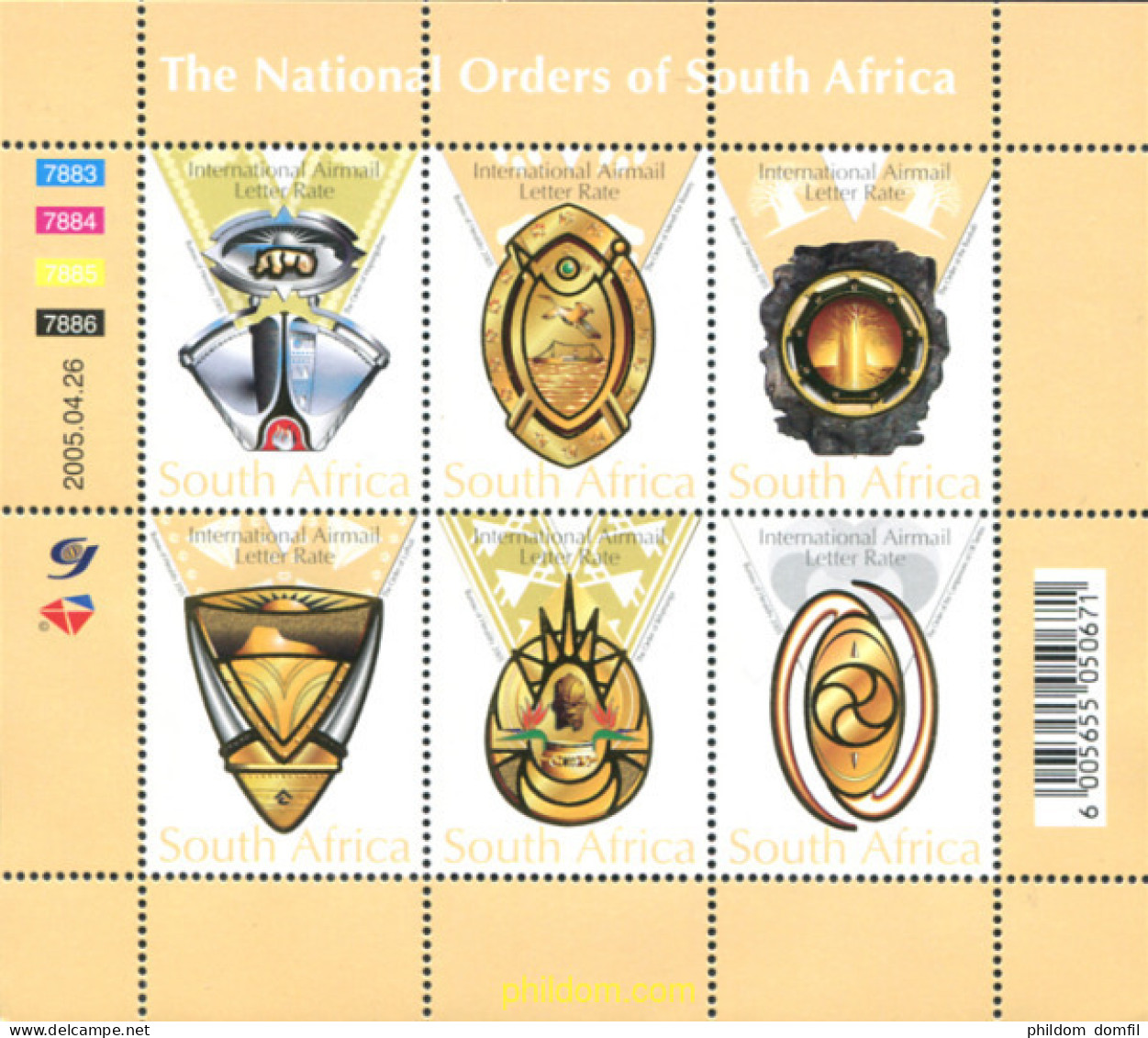 267366 MNH SUDAFRICA 2005 CONDECORACIONES NACIONALES - Nuevos