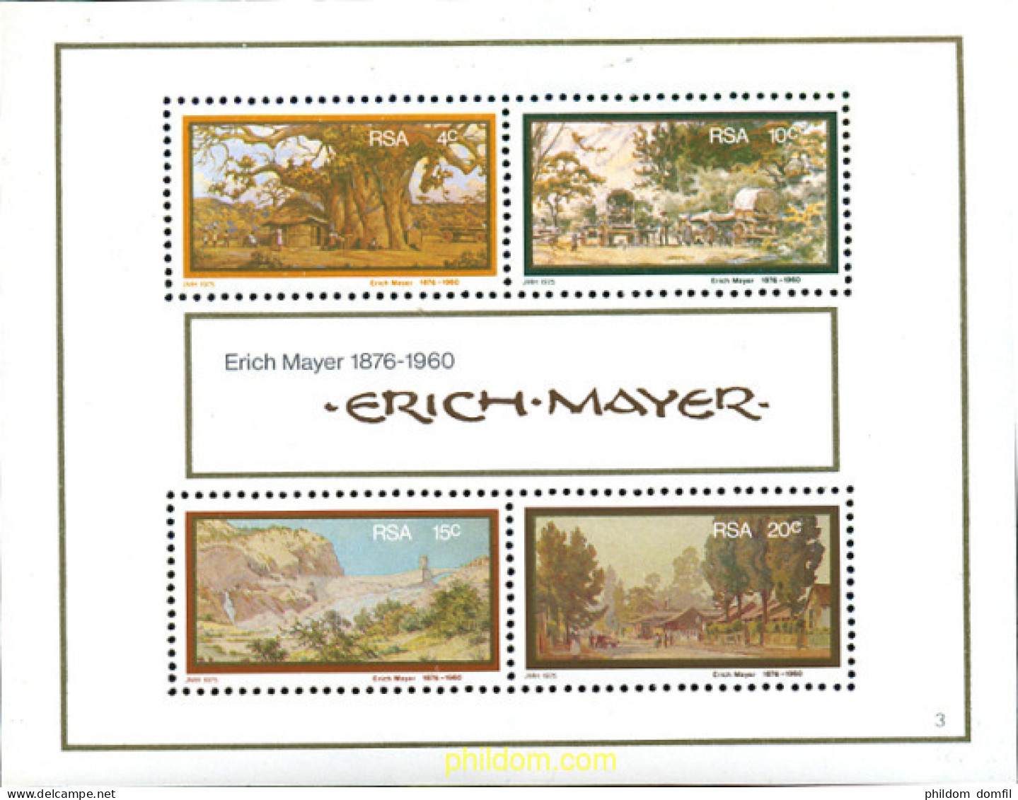 231178 MNH SUDAFRICA 1976 PINTURA DE ERICH MAYER - Neufs