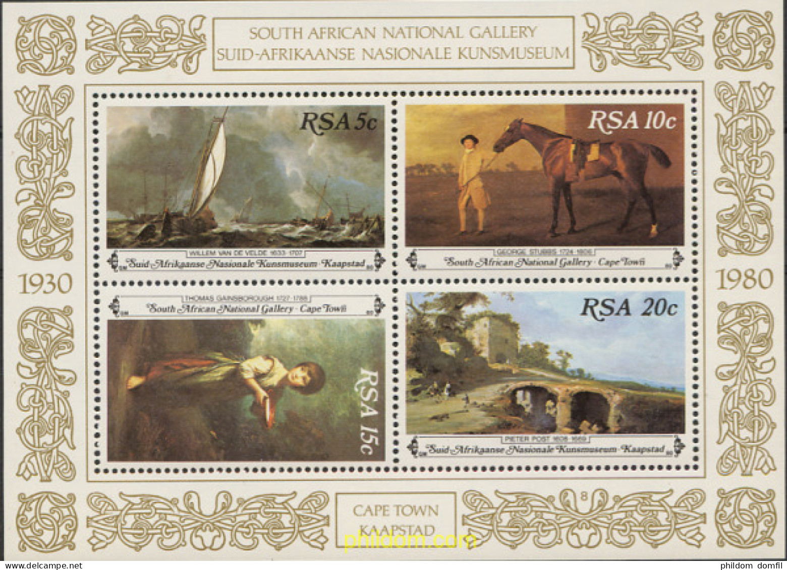 231185 MNH SUDAFRICA 1980 GALERIA NACIONAL EN CIUDAD DEL CABO - Neufs