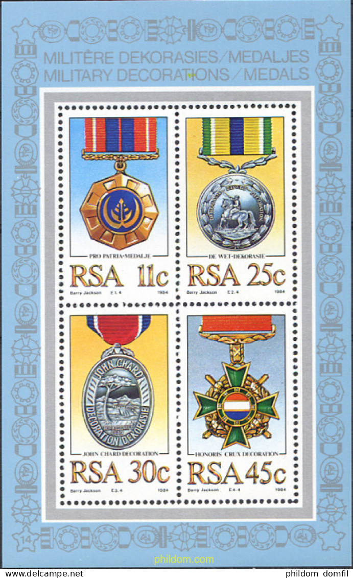 231189 MNH SUDAFRICA 1984 MEDALLAS Y CODECORACIONES MILITARES - Nuevos