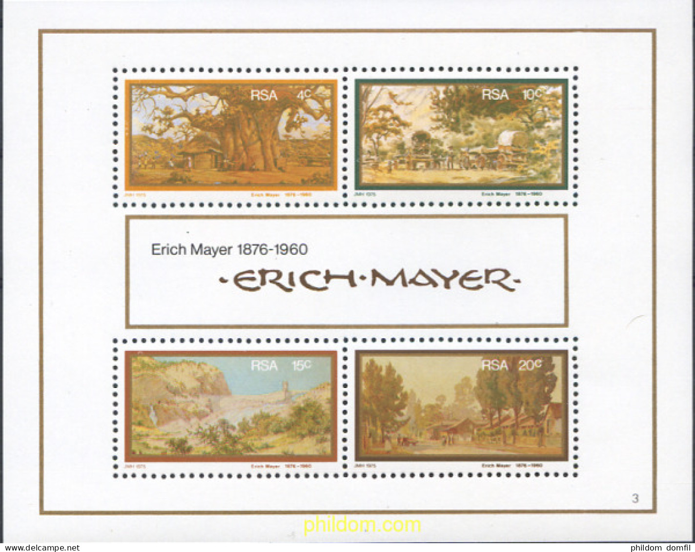 232716 MNH SUDAFRICA 1976 PINTURA DE ERICH MAYER - Nuovi