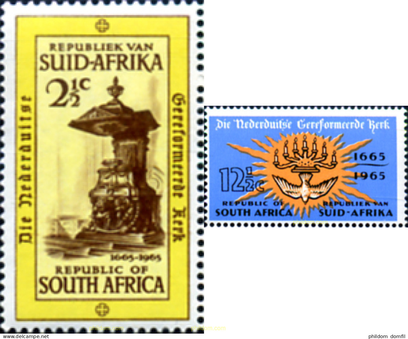 256554 MNH SUDAFRICA 1965 TRICENTENARIO DE LA IGLESIA REFORMISTA - Neufs