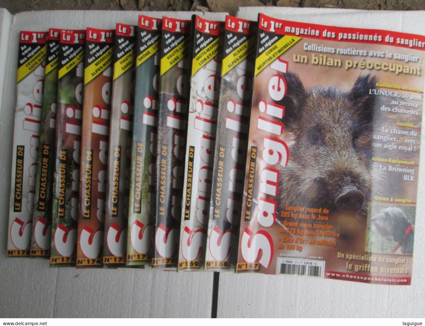 LOT DE 10 REVUES LE CHASSEUR DE SANGLIER 2011 CHASSE N° 167 à 178 - Caccia/Pesca