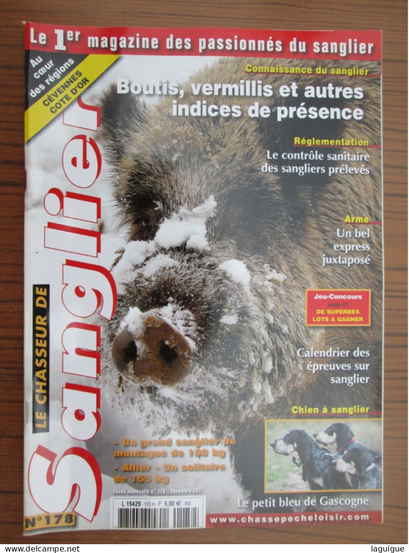 LOT DE 10 REVUES LE CHASSEUR DE SANGLIER 2011 CHASSE n° 167 à 178