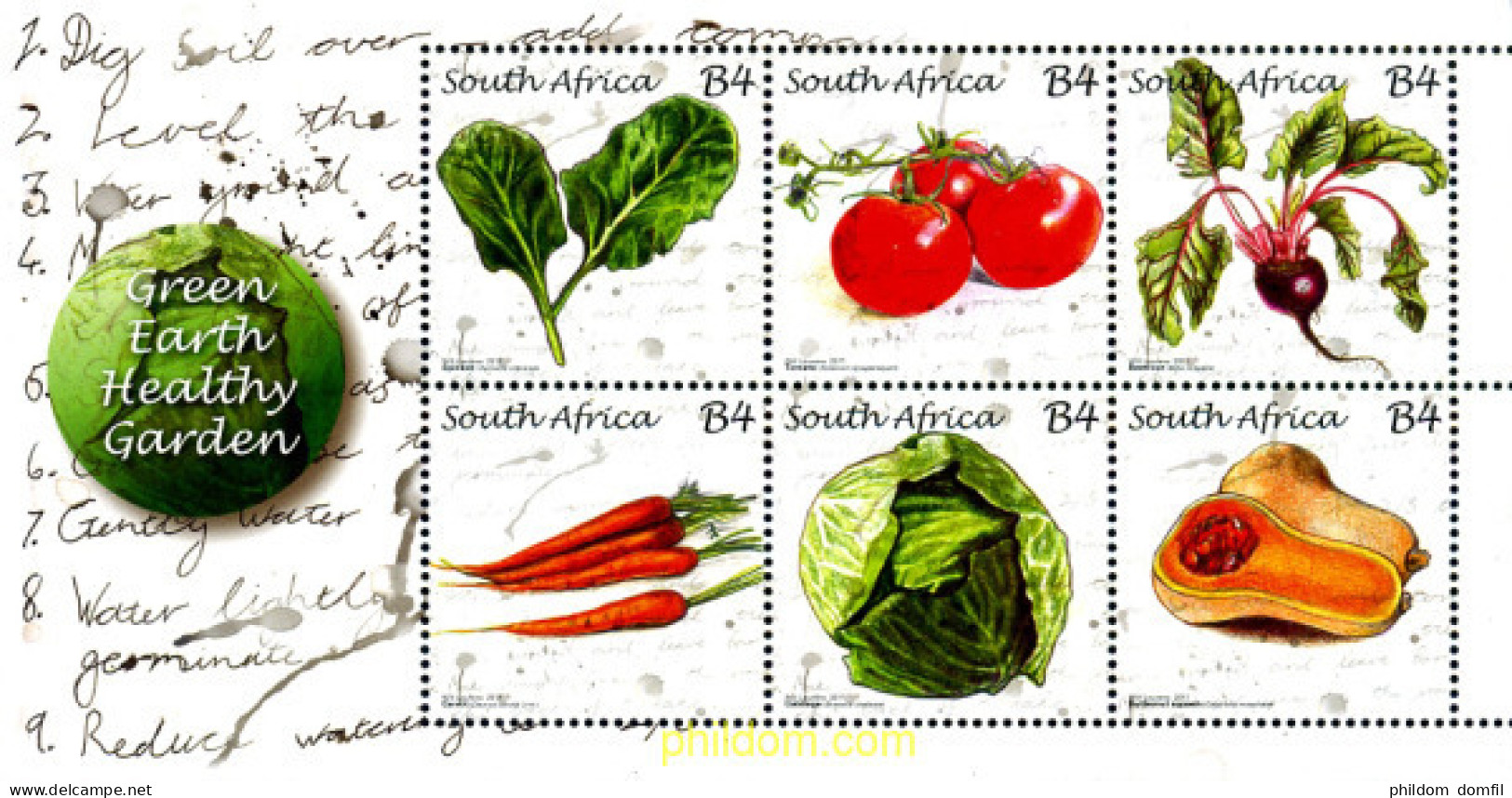 278645 MNH SUDAFRICA 2011 VERDURAS Y HORTALIZAS - Nuevos