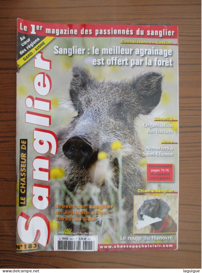 LOT DE 12 REVUES LE CHASSEUR DE SANGLIER 2012 CHASSE n° 179 à 190 ANNEE COMPLETE