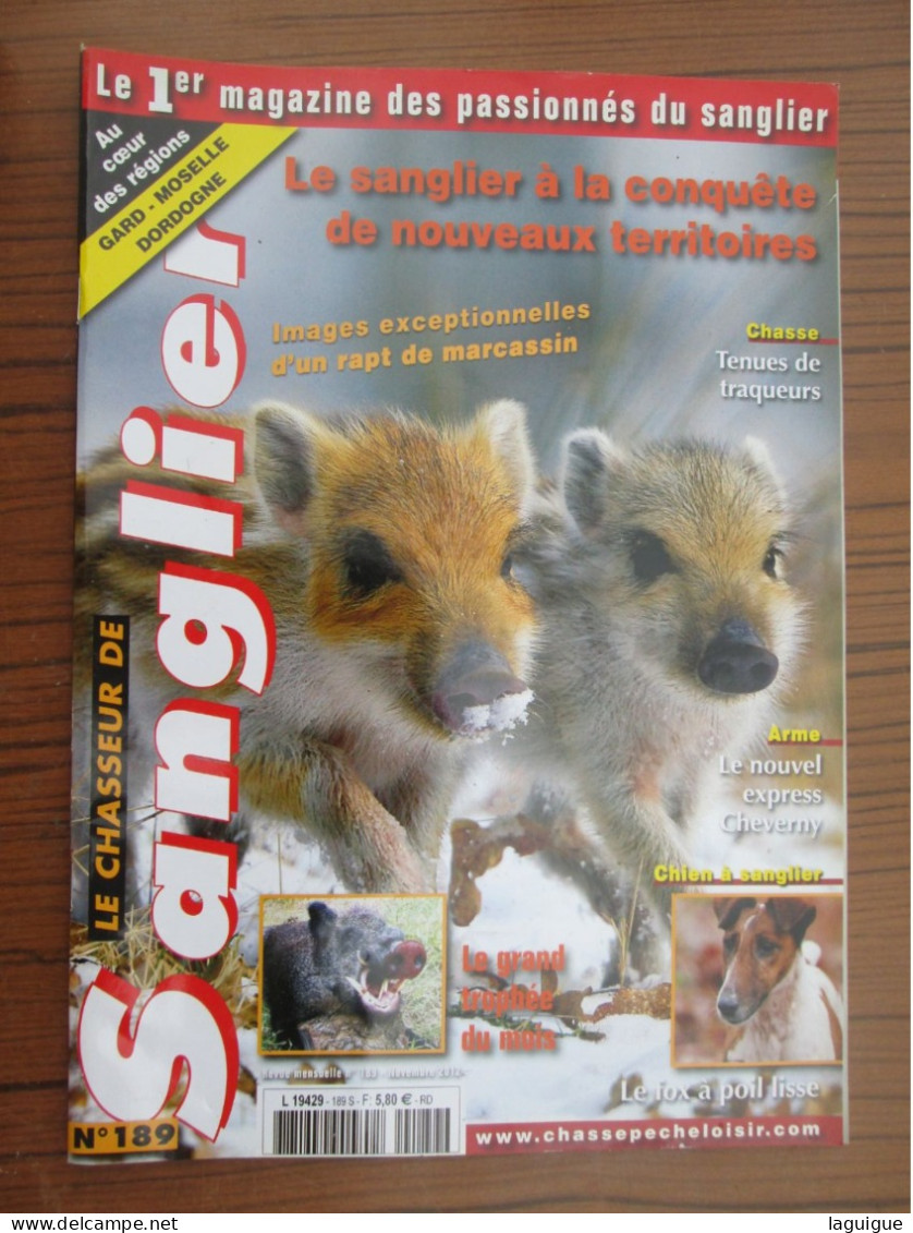 LOT DE 12 REVUES LE CHASSEUR DE SANGLIER 2012 CHASSE n° 179 à 190 ANNEE COMPLETE