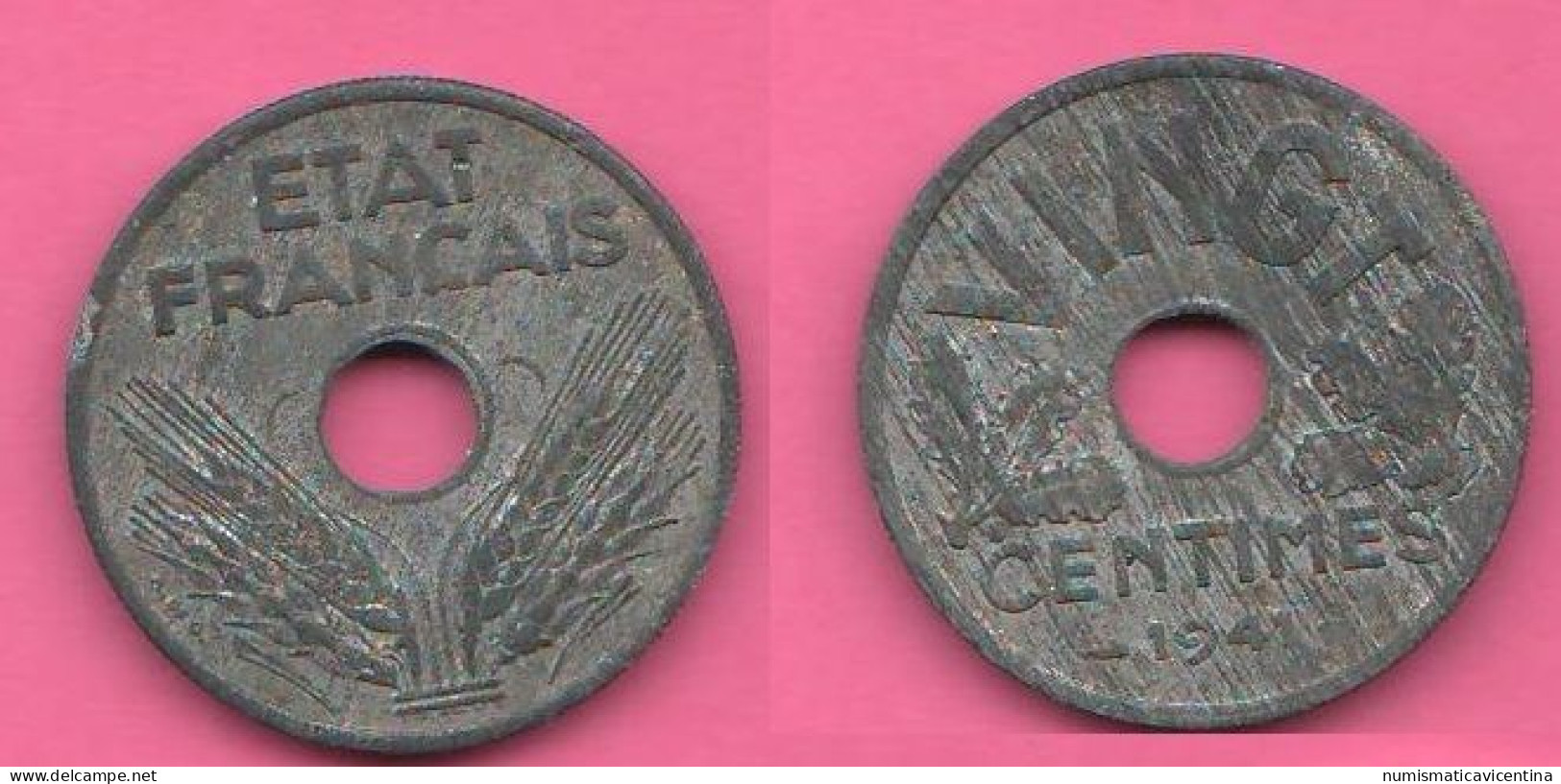 Francia France 20 Centimes 1941 Etat Français Type VINGT Zinc Coin - 20 Centimes