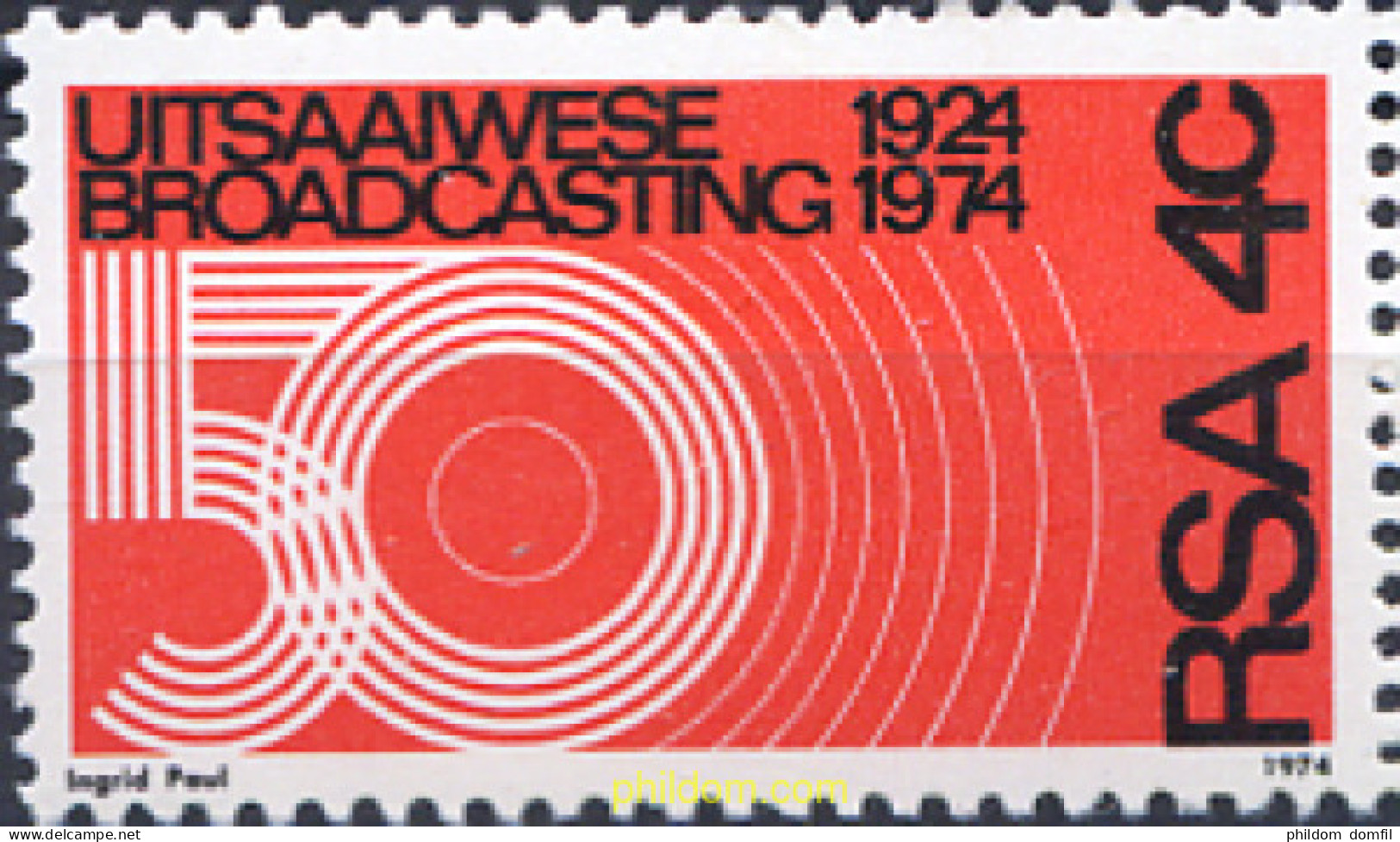 281494 MNH SUDAFRICA 1974 CINCUENTENARIO DE LA RADIODIFUSION - Neufs