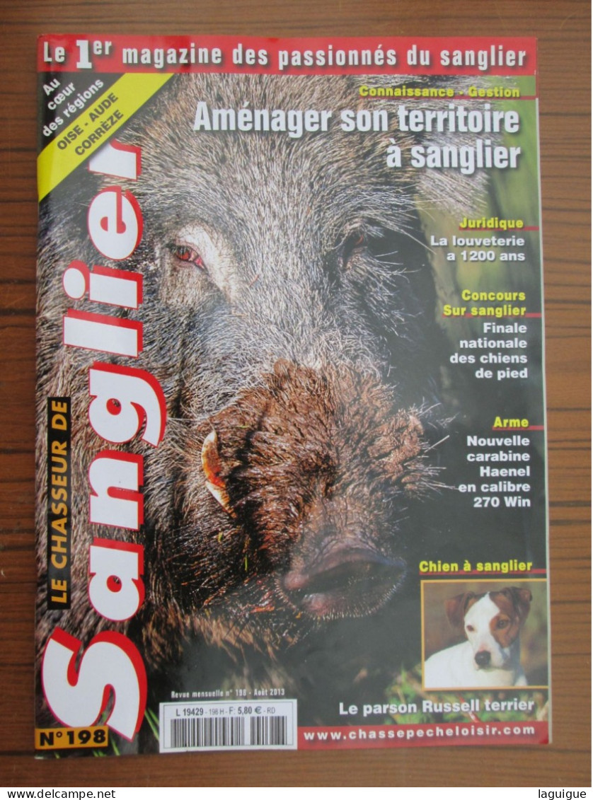 LOT DE 12 REVUES LE CHASSEUR DE SANGLIER 2013 CHASSE n° 191 à 202  ANNEE COMPLETE