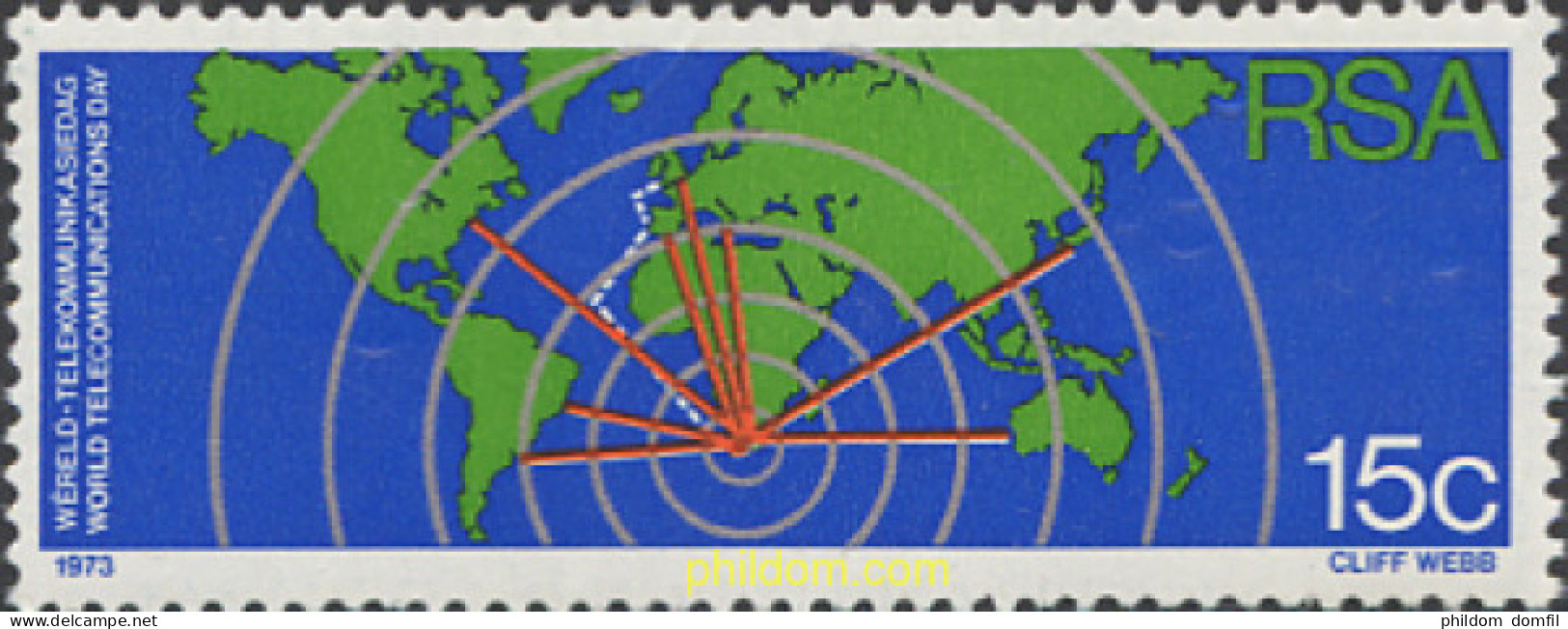 281489 MNH SUDAFRICA 1973 AÑO MUNDIAL DE LAS TELECOMUNICACIONES - Unused Stamps